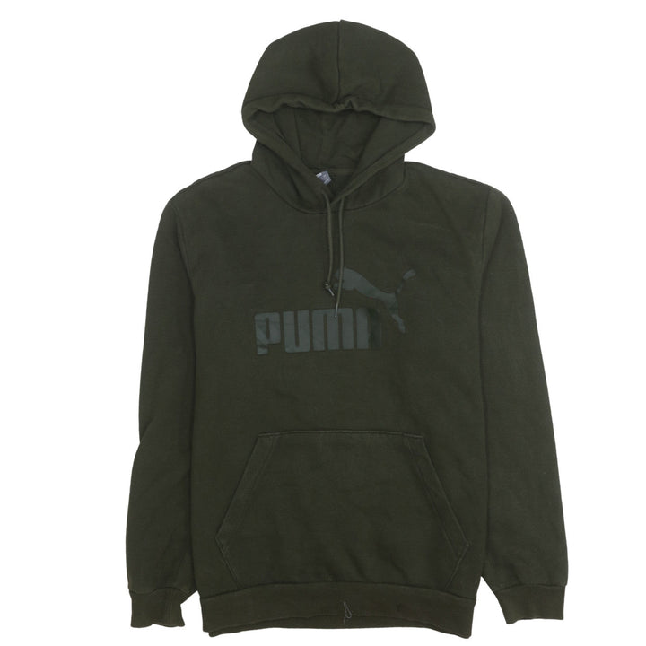 Puma Men's Green Pullover Hoodie Size L Logo Sportswear