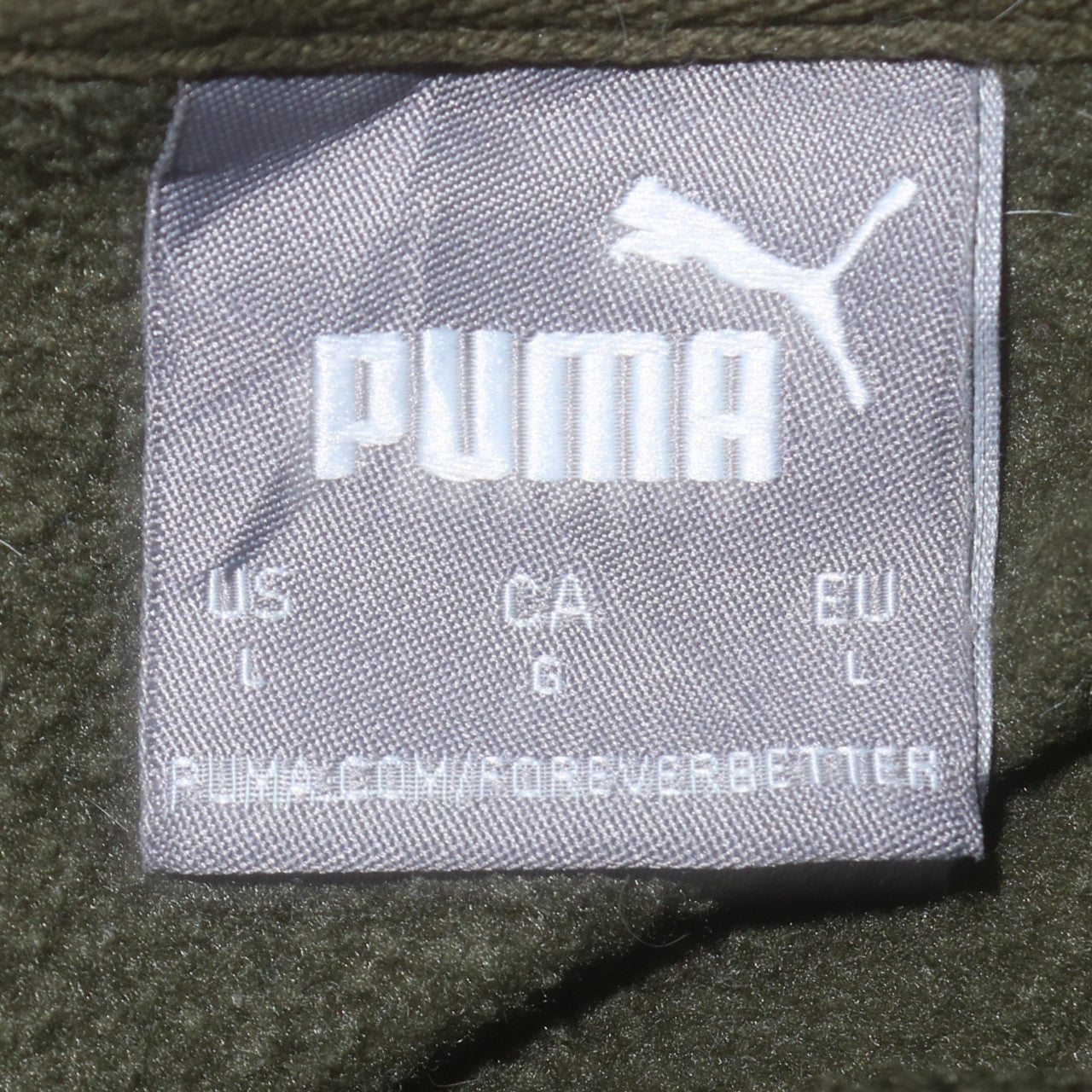 Puma Men's Green Pullover Hoodie Size L Logo Sportswear