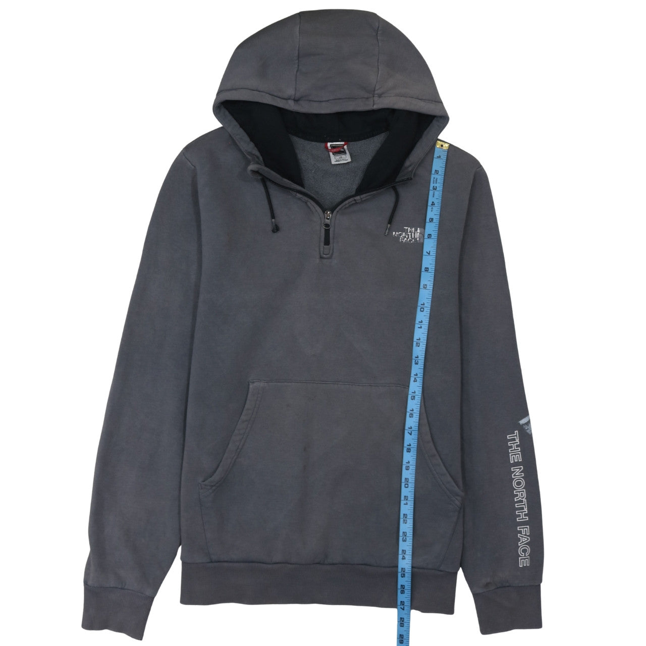 The North Face Men's Grey Regular Fit 1/2 Zip Hoodie Size L