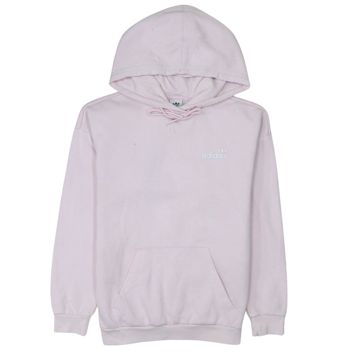 Adidas Women Pink Pullover Hoodie Size 10 Cotton Blend Logo Sweatshirt