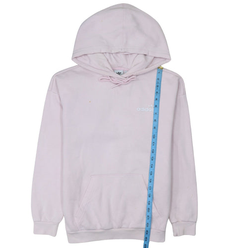 Adidas Women Pink Pullover Hoodie Size 10 Cotton Blend Logo Sweatshirt
