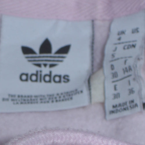 Adidas Women Pink Pullover Hoodie Size 10 Cotton Blend Logo Sweatshirt