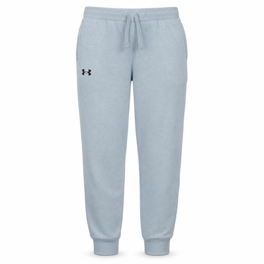 Front view of Under Armour boys’ blue jogger sweatpants, size 14, years cotton blend