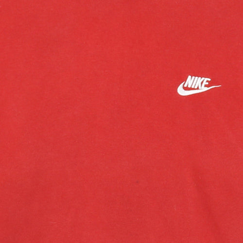 Nike Men's Red XL Pullover Hoodie with Logo Pocket