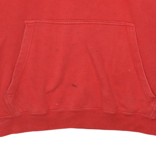 Nike Men's Red XL Pullover Hoodie with Logo Pocket