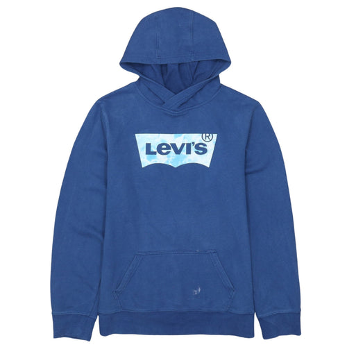 Levi's Boys Blue Pullover Hoodie 16 Years Logo Graphic Cotton Sweatshirt