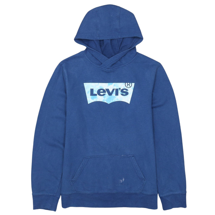 Levi's Boys Blue Pullover Hoodie 16 Years Logo Graphic Cotton Sweatshirt