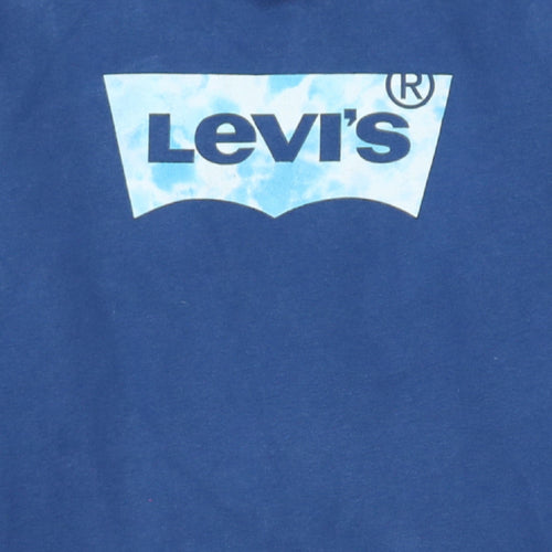 Levi's Boys Blue Pullover Hoodie 16 Years Logo Graphic Cotton Sweatshirt