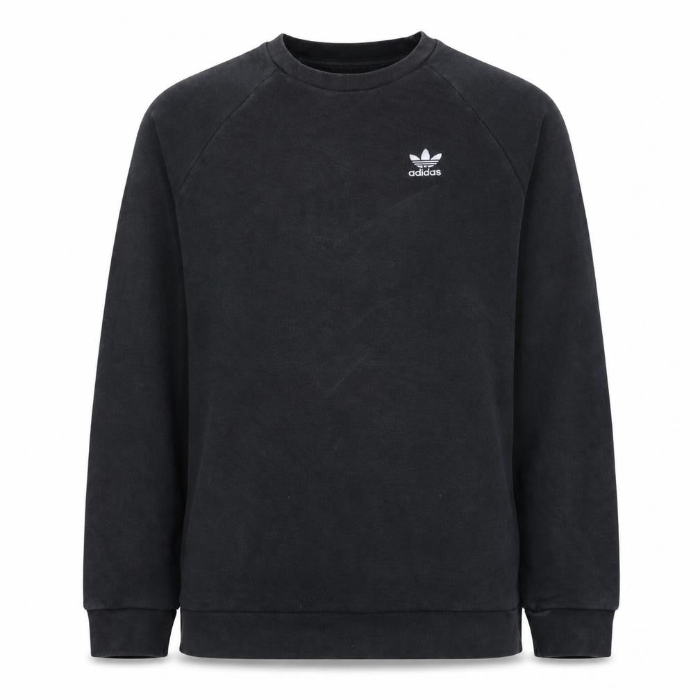 Front view of Adidas Men's Black Crew Neck Pullover Sweatshirt, size S