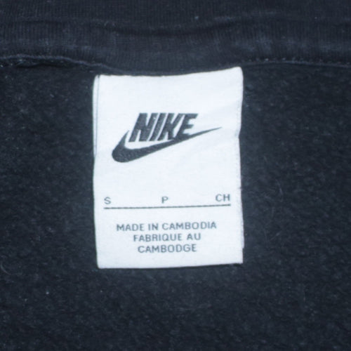Nike Men's Black Pullover Hoodie Small Logo Sportswear Sweatshirt
