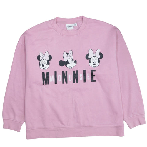 Disney Women Pink Minnie Mouse Graphic Pullover Sweatshirt XL