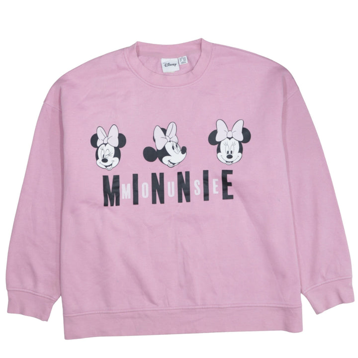 Disney Women Pink Minnie Mouse Graphic Pullover Sweatshirt XL