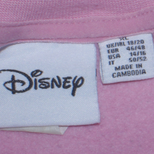 Disney Women Pink Minnie Mouse Graphic Pullover Sweatshirt XL