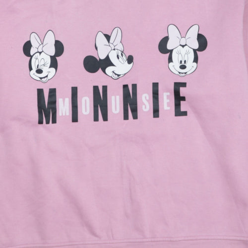 Disney Women Pink Minnie Mouse Graphic Pullover Sweatshirt XL