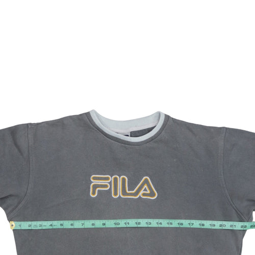 Fila Boys Grey Pullover Sweatshirt Age 14 Logo Crew Neck Fleece Top