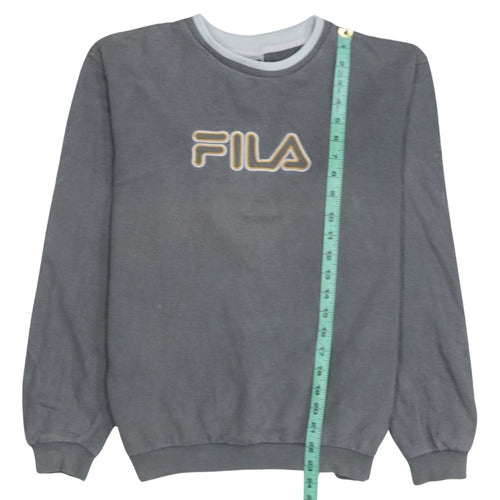 Fila Boys Grey Pullover Sweatshirt Age 14 Logo Crew Neck Fleece Top
