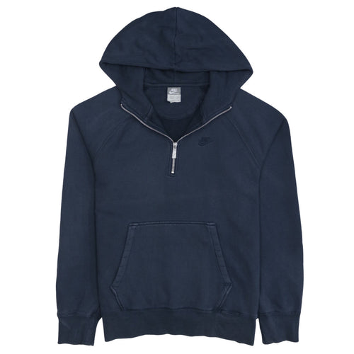 Nike Mens Blue 1/2 Zip Hooded Sweatshirt L Regular Fit