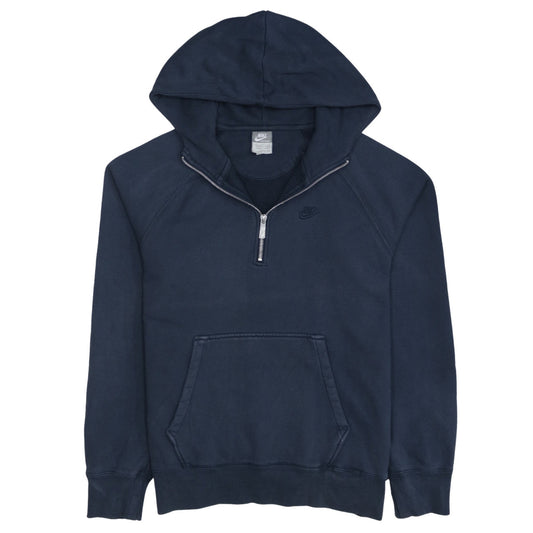 Nike Mens Blue 1/2 Zip Hooded Sweatshirt L Regular Fit