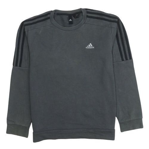 adidas Men's Grey Crew Neck Pullover Sweatshirt Size S