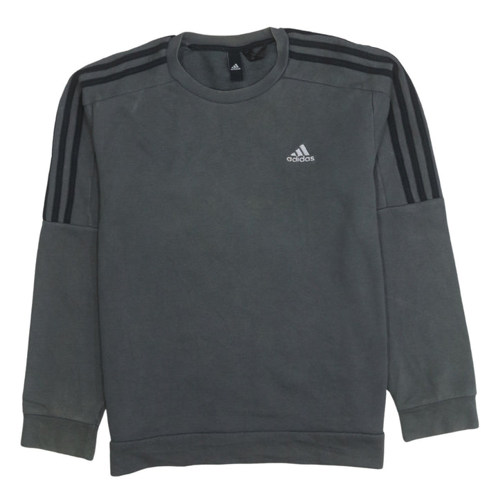 adidas Men's Grey Crew Neck Pullover Sweatshirt Size S