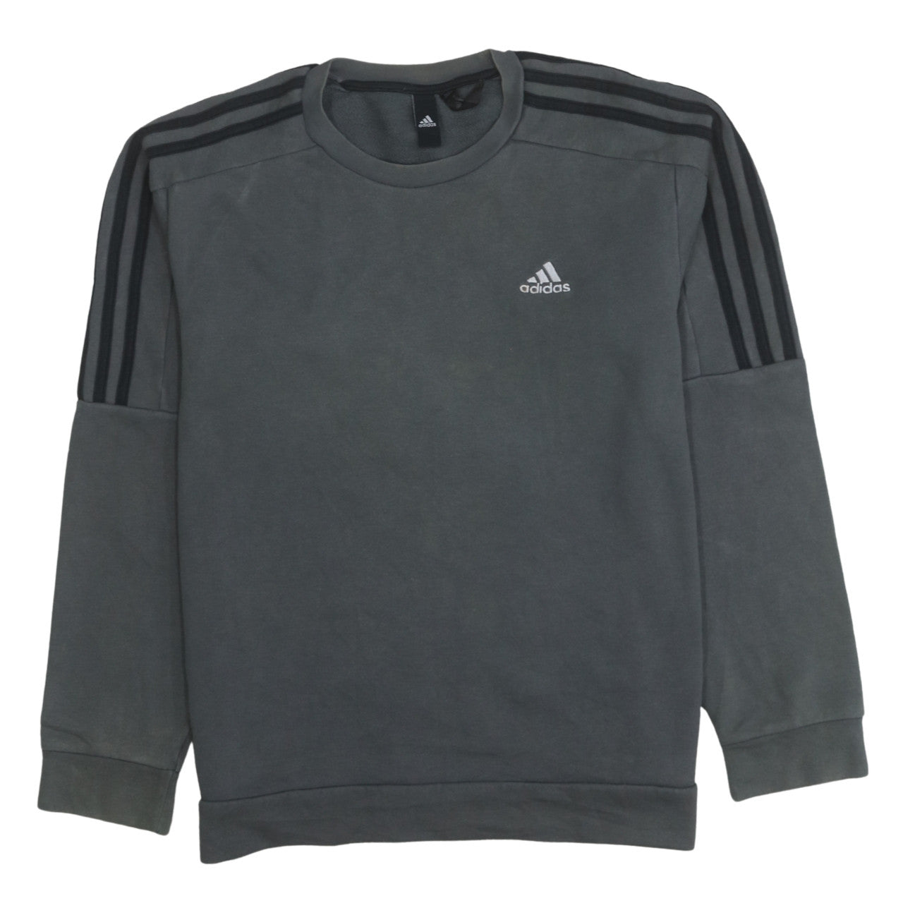 adidas Men's Grey Crew Neck Pullover Sweatshirt Size S