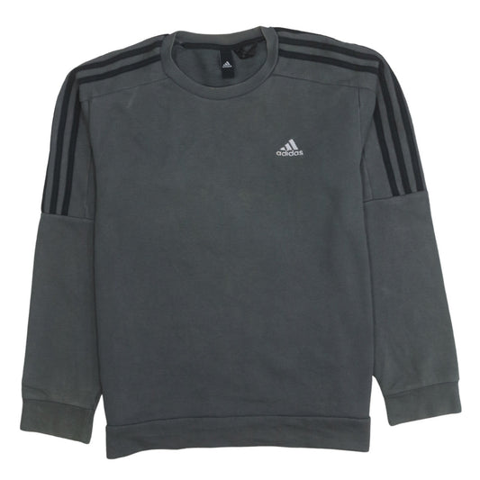 adidas Men's Grey Crew Neck Pullover Sweatshirt Size S