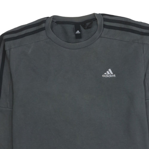 adidas Men's Grey Crew Neck Pullover Sweatshirt Size S
