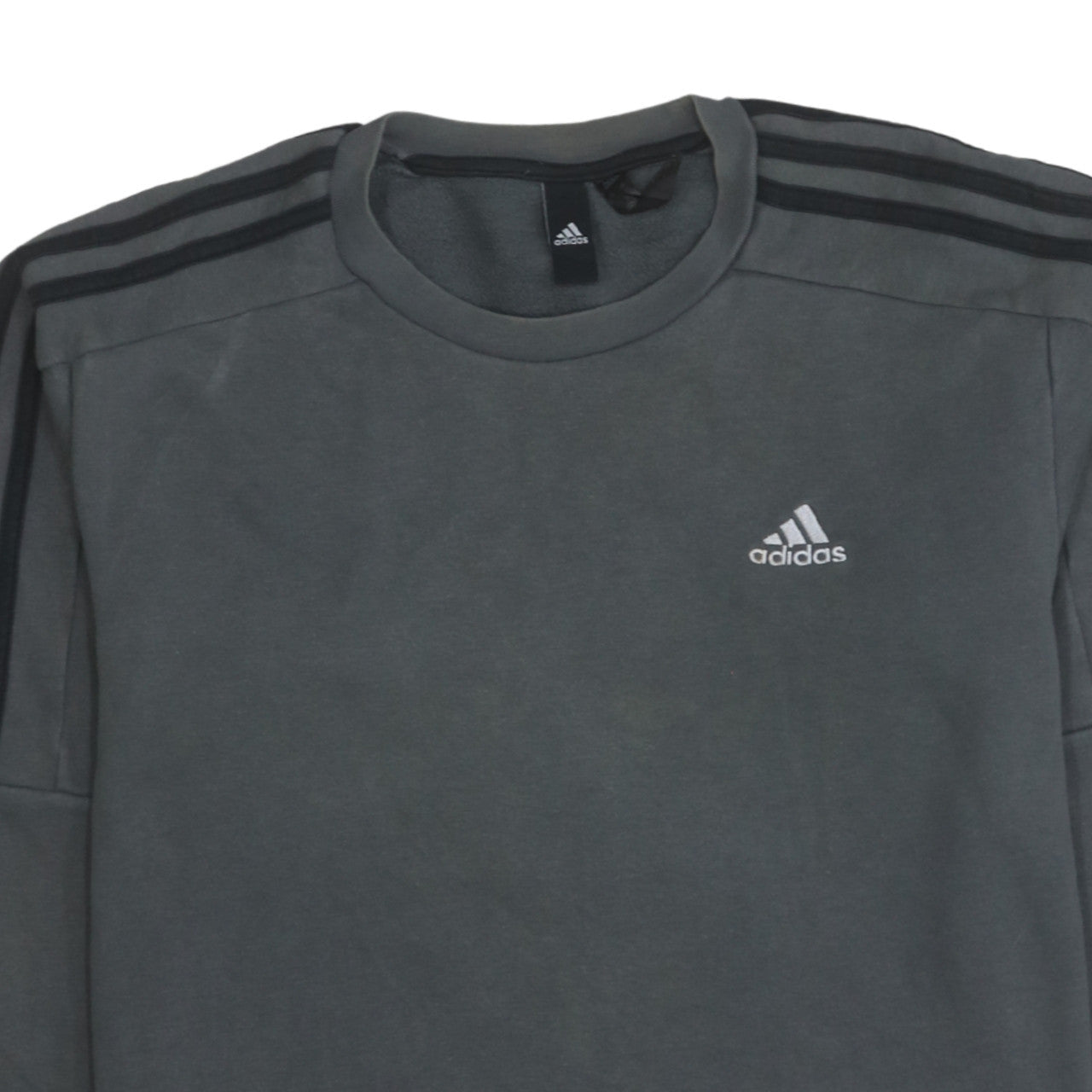 adidas Men's Grey Crew Neck Pullover Sweatshirt Size S