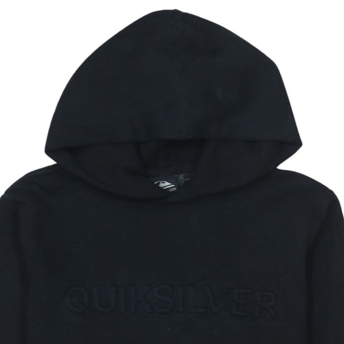Quiksilver Women's Black Pullover Hoodie M Medium Cotton Blend Logo
