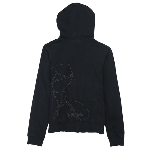 Puma Womens Black Full Zip Hoodie Size 12 Hooded Sweatshirt