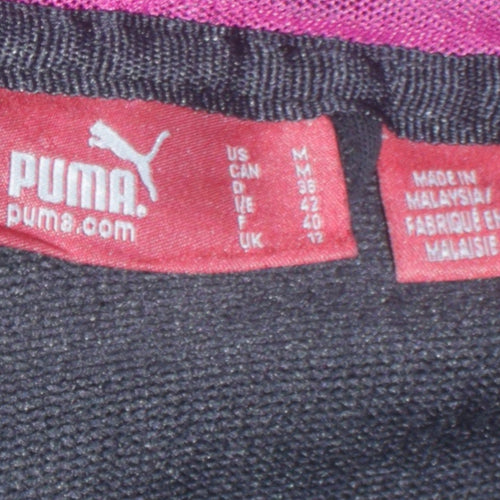 Puma Womens Black Full Zip Hoodie Size 12 Hooded Sweatshirt