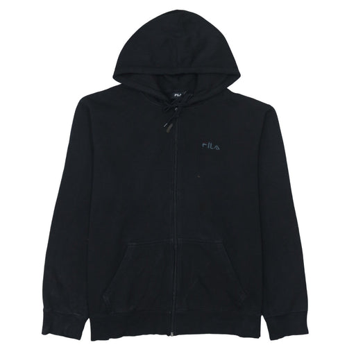 FILA Mens Black XL Full Zip Hoodie Fleece Sweatshirt