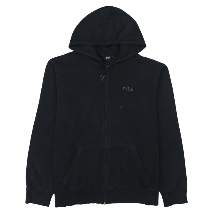 FILA Mens Black XL Full Zip Hoodie Fleece Sweatshirt