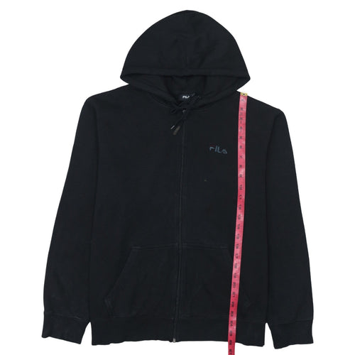 FILA Mens Black XL Full Zip Hoodie Fleece Sweatshirt