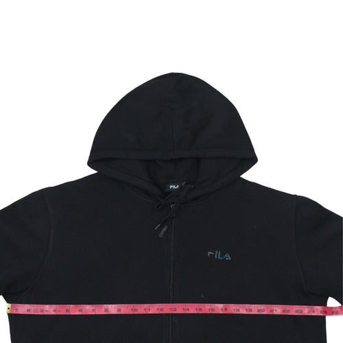 FILA Mens Black XL Full Zip Hoodie Fleece Sweatshirt
