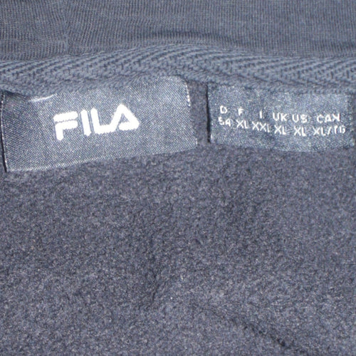 FILA Mens Black XL Full Zip Hoodie Fleece Sweatshirt