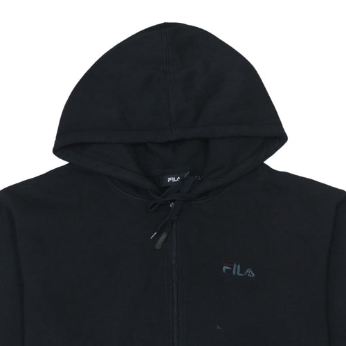FILA Mens Black XL Full Zip Hoodie Fleece Sweatshirt