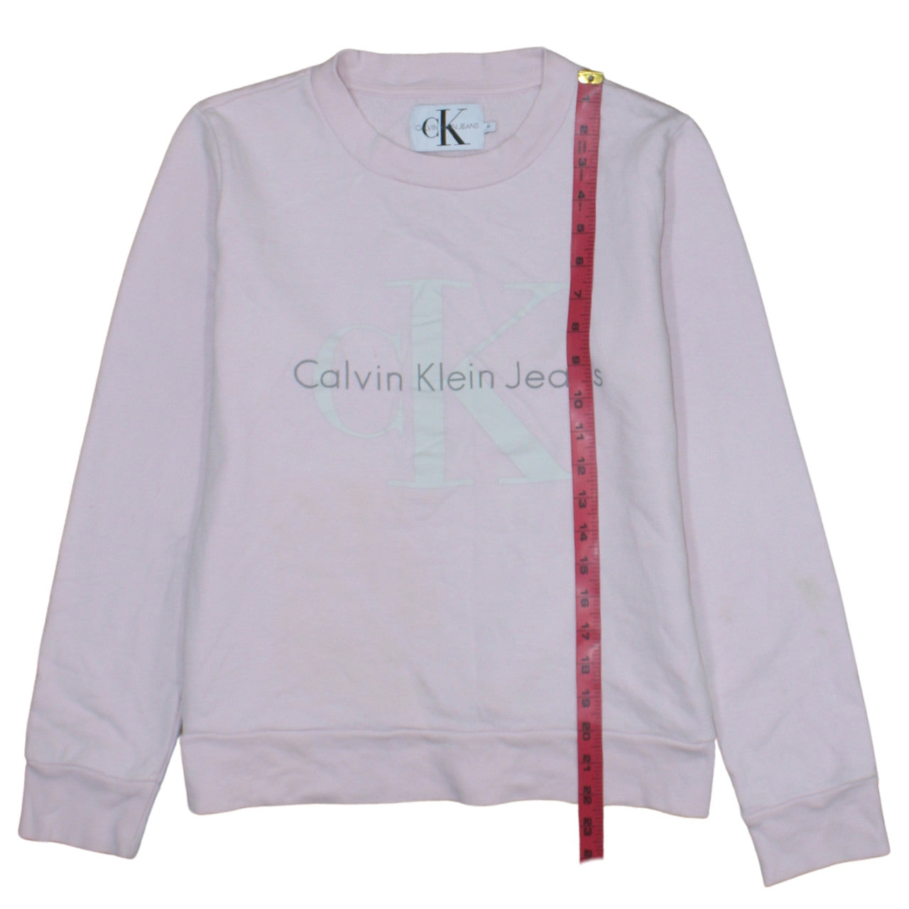 Calvin Klein Jeans Women’s Pink Logo Pullover Sweatshirt M