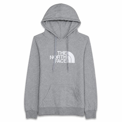 The North Face Women Grey Pullover Hoodie Size M Logo Print Cotton Blend