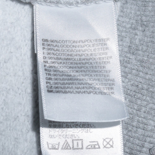 The North Face Women Grey Pullover Hoodie Size M Logo Print Cotton Blend