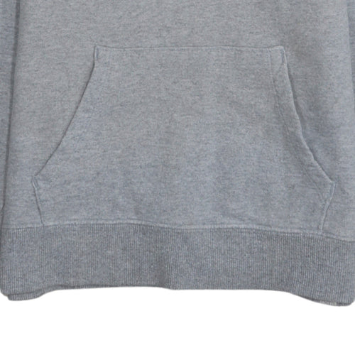 The North Face Women Grey Pullover Hoodie Size M Logo Print Cotton Blend
