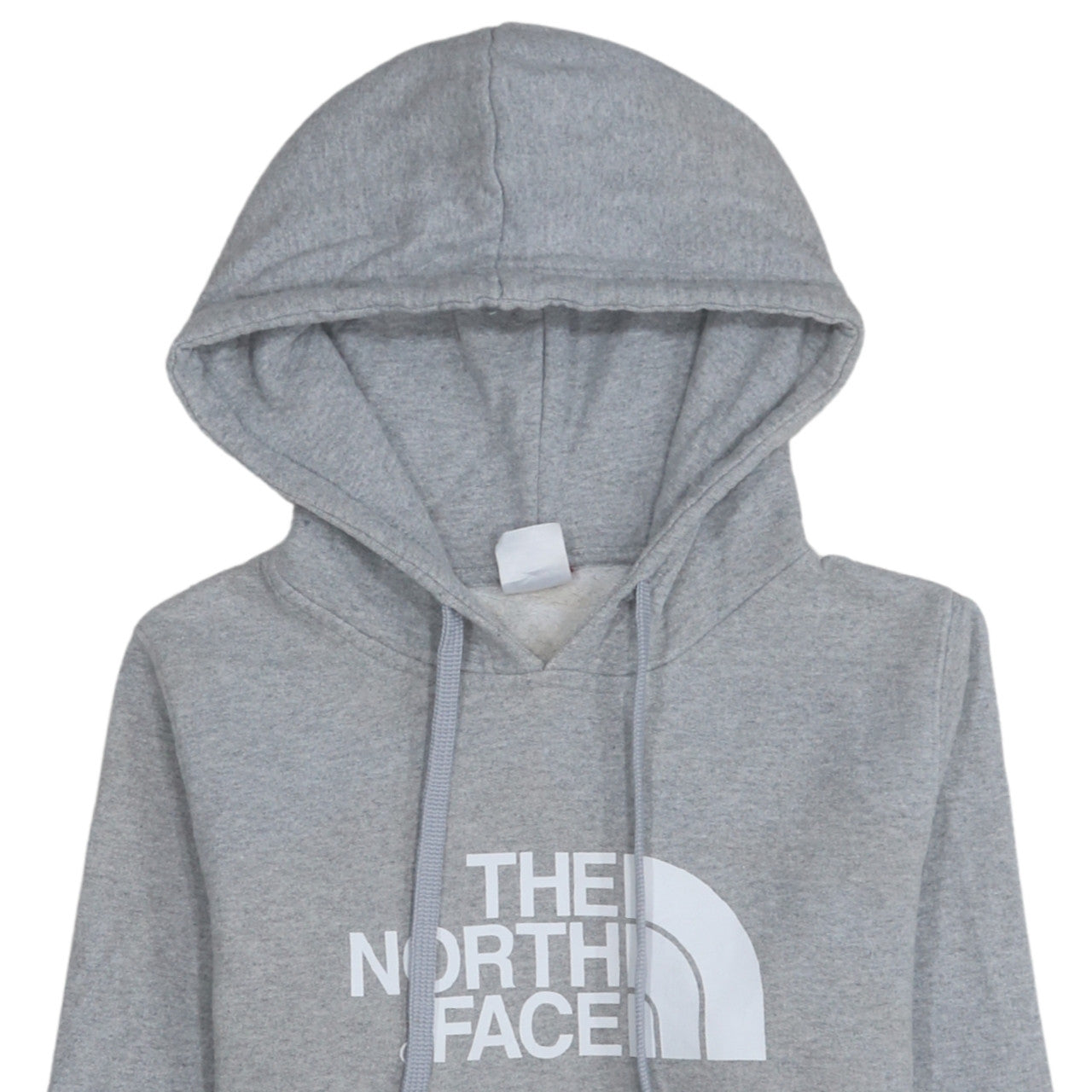 The North Face Women Grey Pullover Hoodie Size M Logo Print Cotton Blend