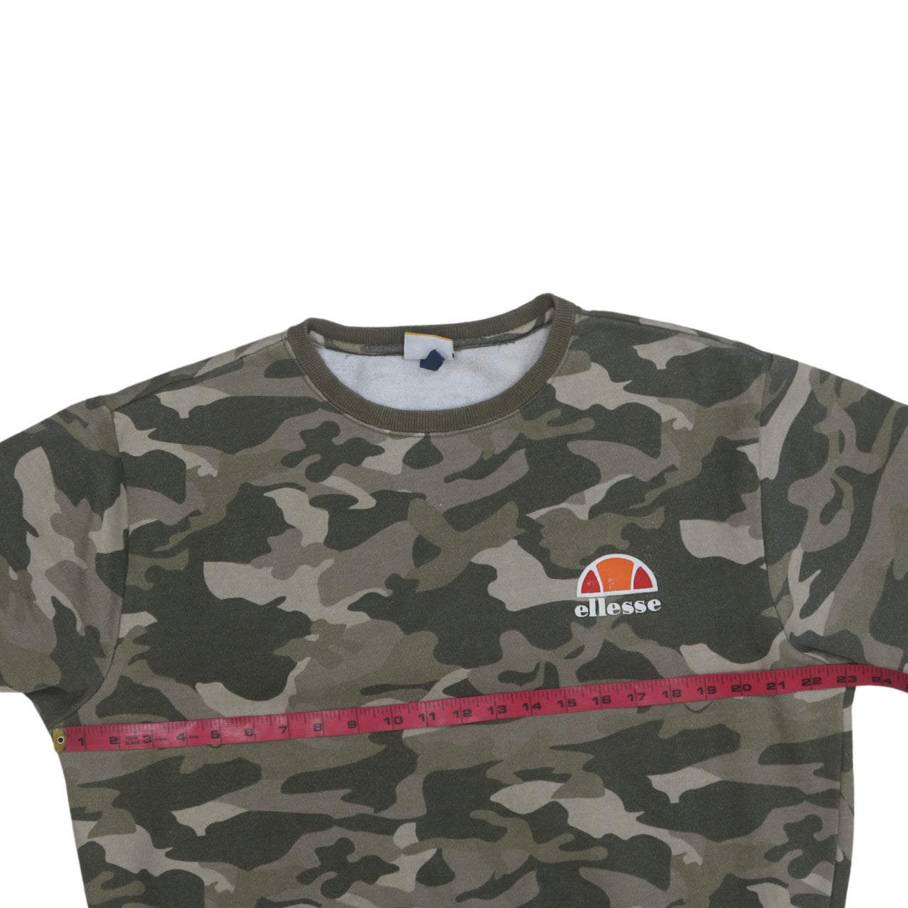 Ellesse Men's Green Camouflage Crew Neck Sweatshirt XL