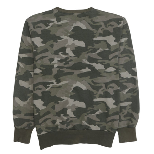 Ellesse Men's Green Camouflage Crew Neck Sweatshirt XL