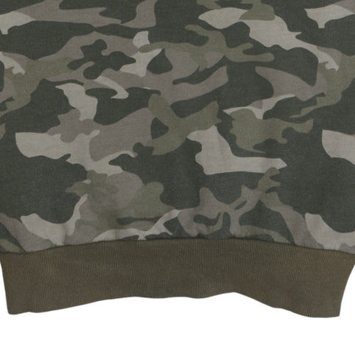 Ellesse Men's Green Camouflage Crew Neck Sweatshirt XL