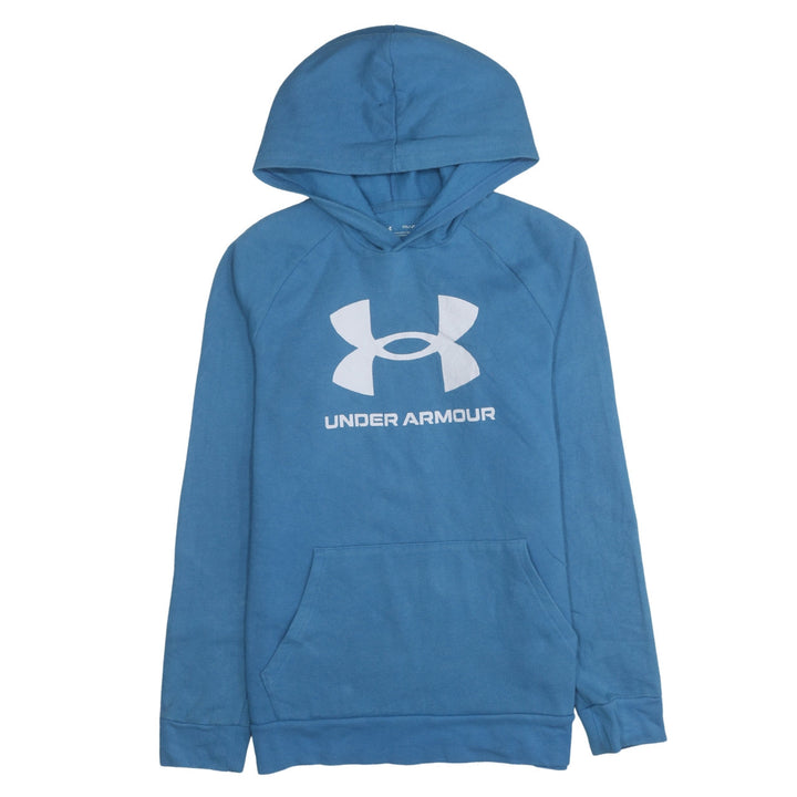 Under Armour Boys Blue Hoodie YXL Loose Fit Cotton Blend Pullover
