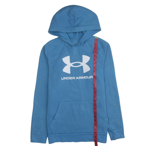 Under Armour Boys Blue Hoodie YXL Loose Fit Cotton Blend Pullover