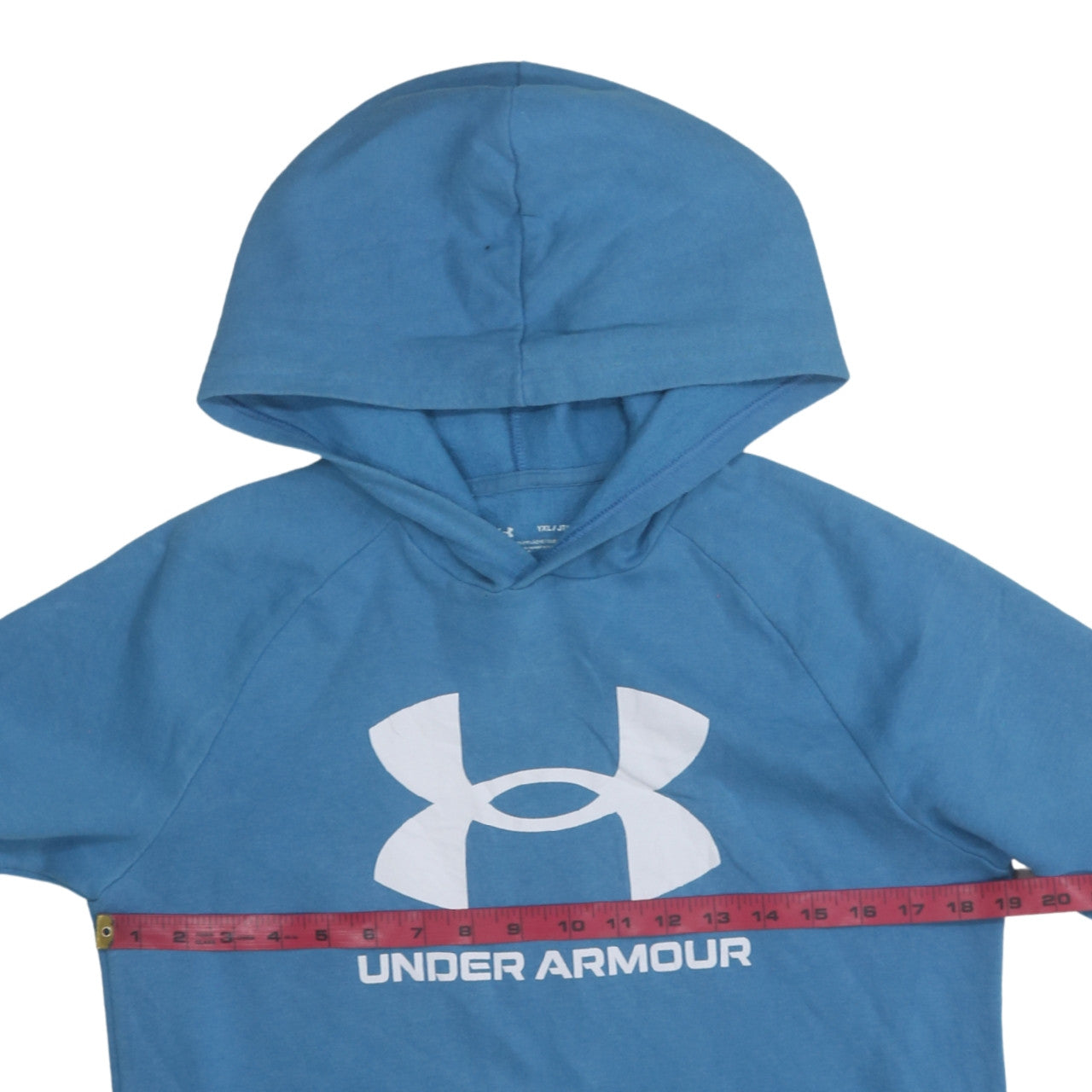 Under Armour Boys Blue Hoodie YXL Loose Fit Cotton Blend Pullover