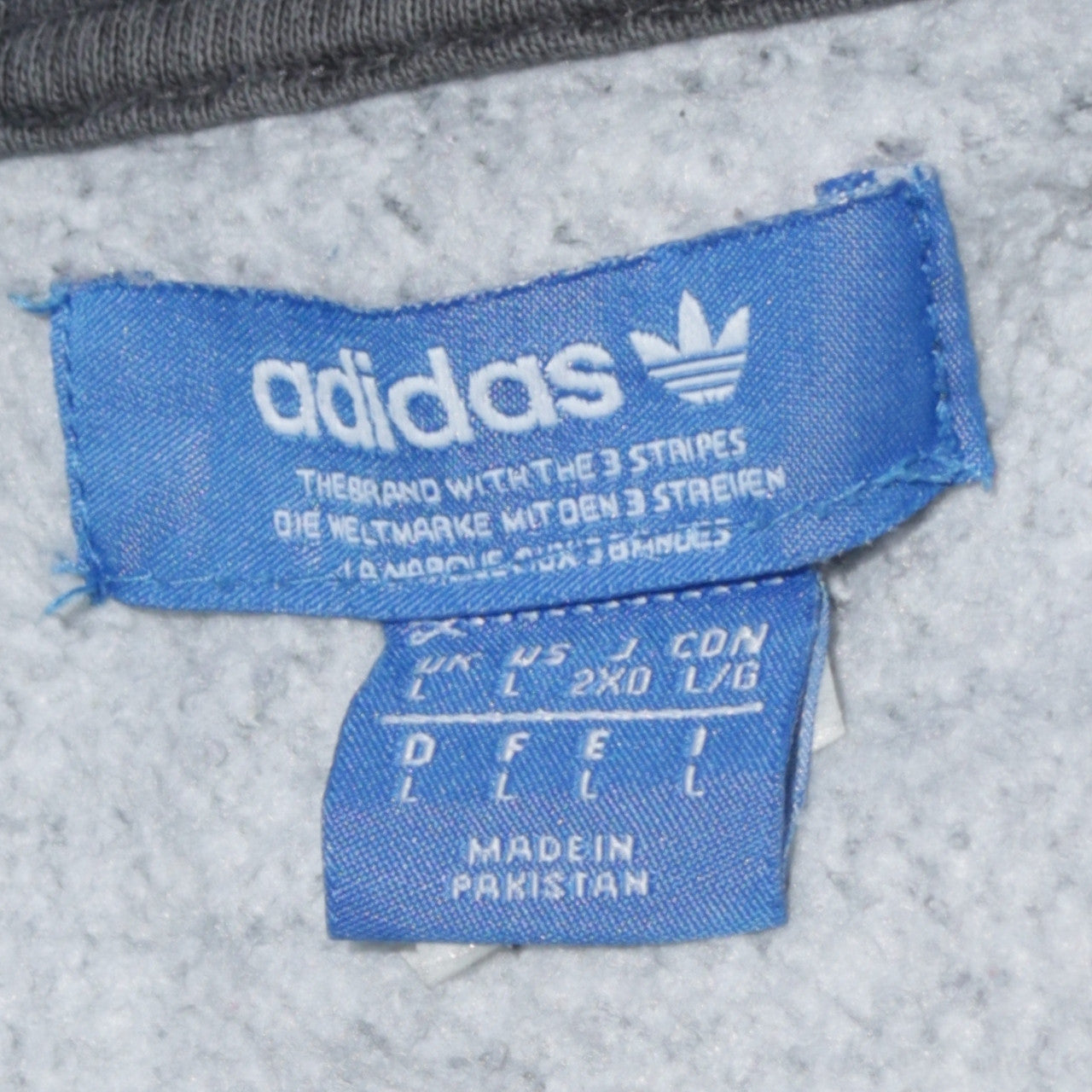 Adidas Mens Dark Grey 1/2 Zip Hoodie Large Pullover Three Stripe Logo