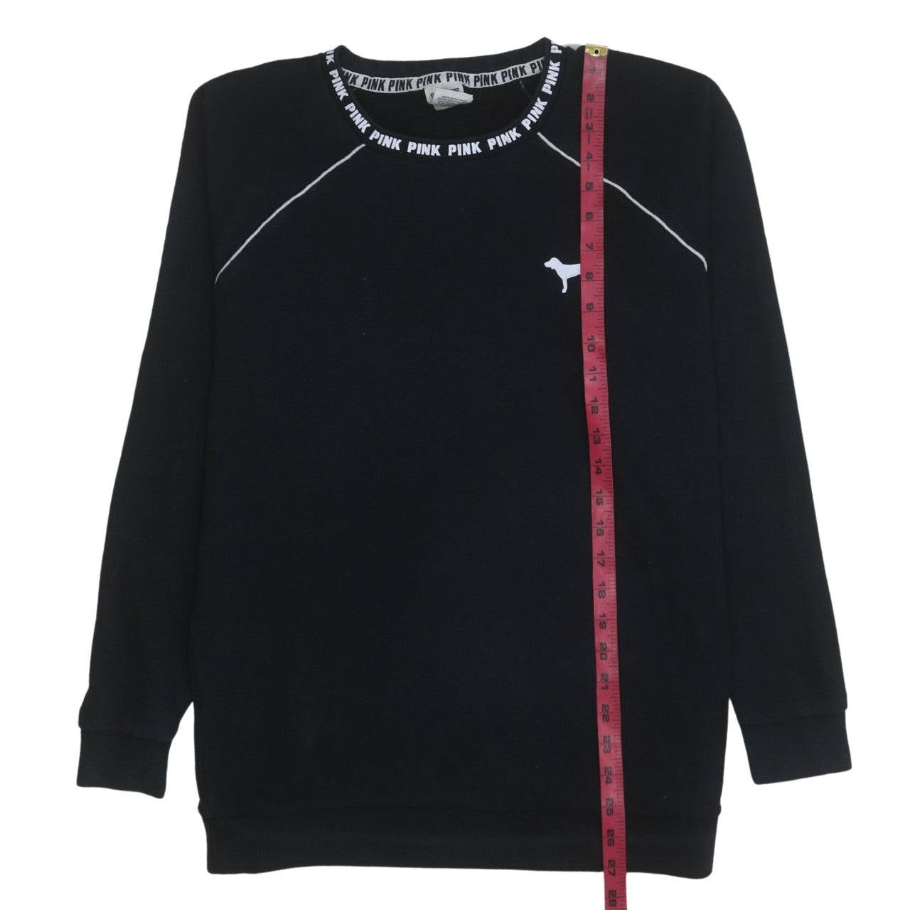 Victoria's Secret PINK Women's Black Crew Neck Sweatshirt XS Relaxed Fit